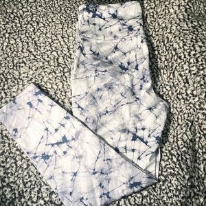 Blue and white and grey leggings xersion brand